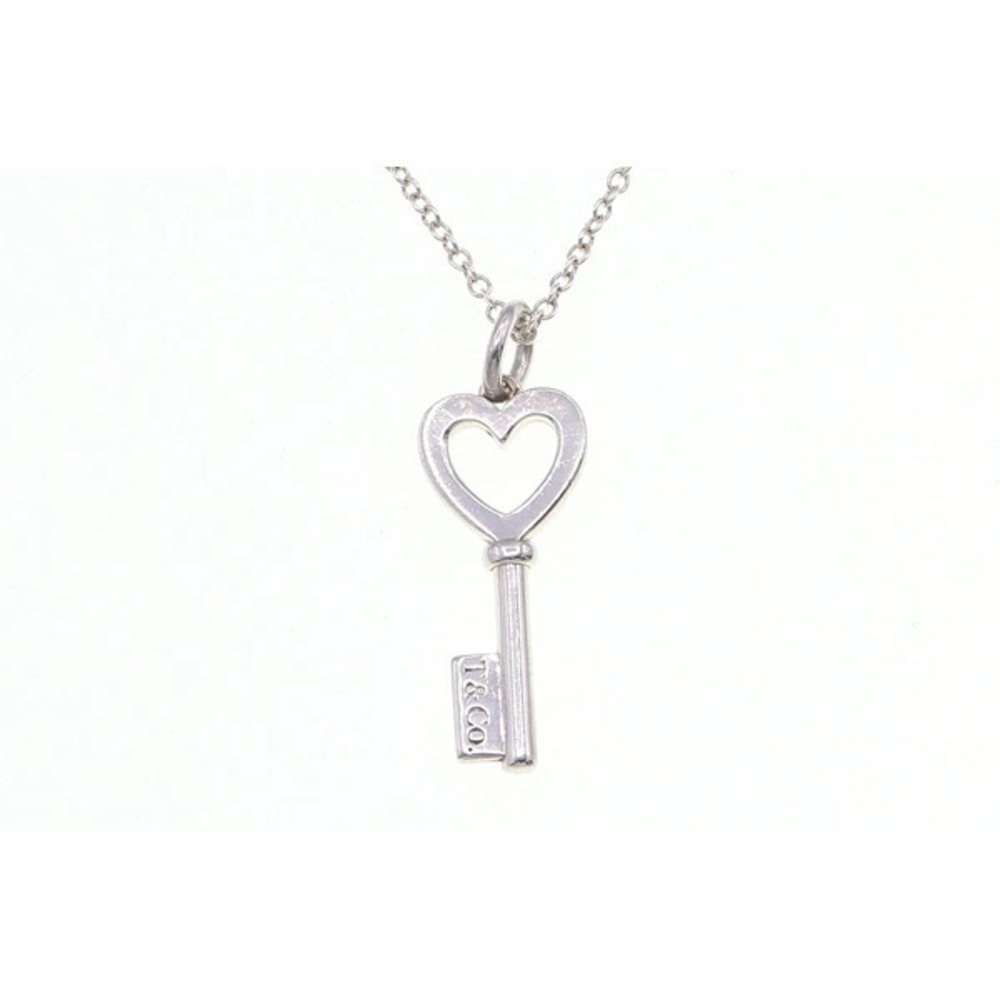 Tiffany Co Necklace Heart Key Sterling Silver Pendant Choker Motif
